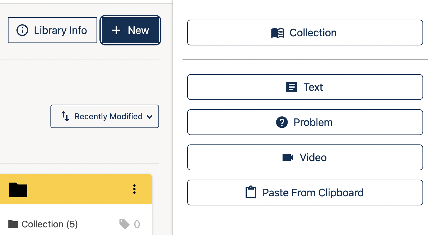 A screenshot highlighting the sidebar where the component type can be selected