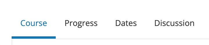 The navigation bar in the LMS, showing the default pages.